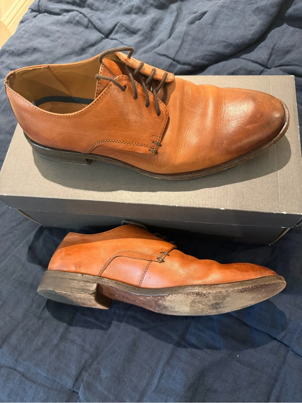 Ecco Men's Brown Leather Derby Oxfords